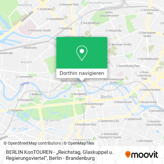 BERLIN KonTOUREN - „Reichstag, Glaskuppel u. Regierungsviertel“ Karte
