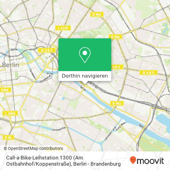 Call-a-Bike-Leihstation 1300 (Am Ostbahnhof / Koppenstraße) Karte