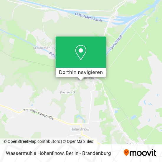 Wassermühle Hohenfinow Karte