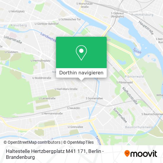 Haltestelle Hertzbergplatz M41 171 Karte