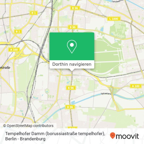 Tempelhofer Damm (borussiastraße tempelhofer), Tempelhof, 12099 Berlin Karte