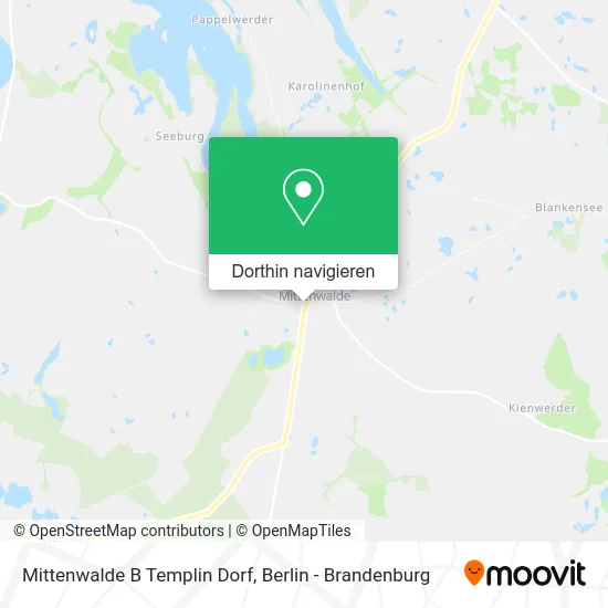 Mittenwalde B Templin Dorf Karte