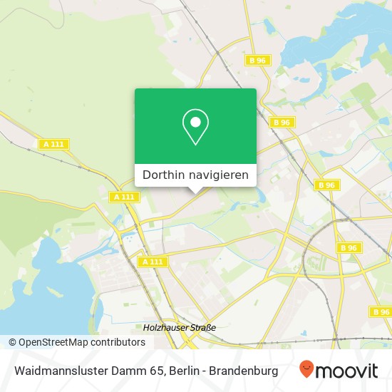 Waidmannsluster Damm 65, Tegel, 13509 Berlin Karte