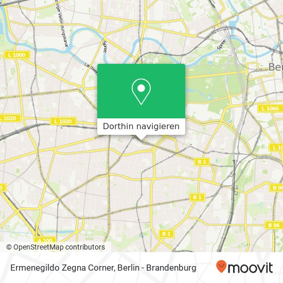 Ermenegildo Zegna Corner, Tauentzienstraße Karte