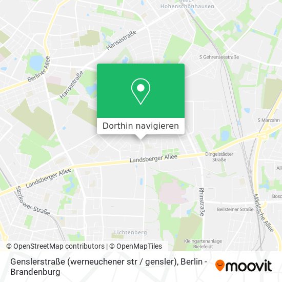 Genslerstraße (werneuchener str / gensler) Karte