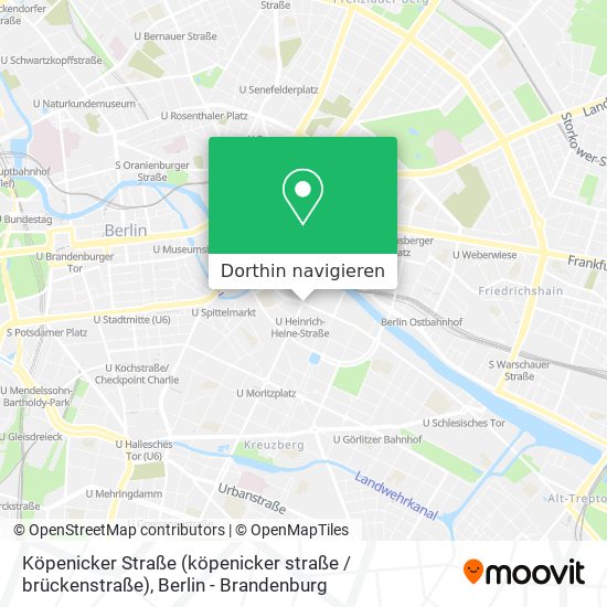Köpenicker Straße (köpenicker straße / brückenstraße) Karte