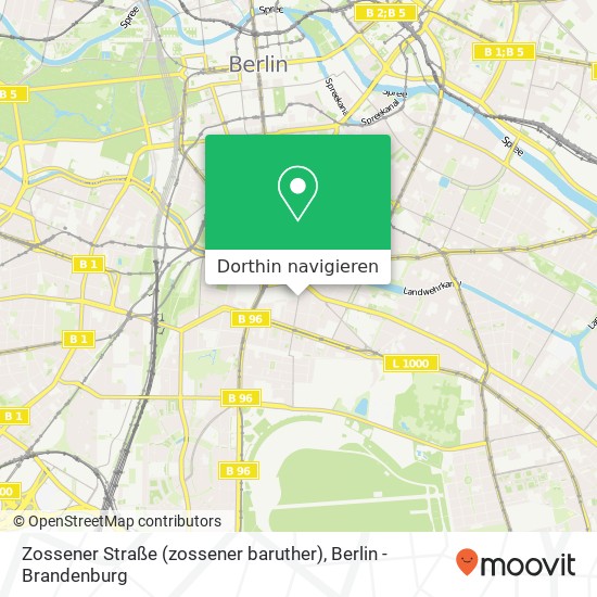 Zossener Straße (zossener baruther), Kreuzberg, 10961 Berlin Karte