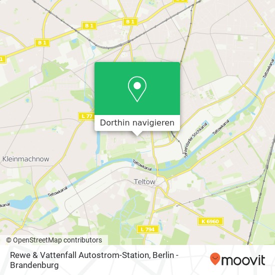 Rewe & Vattenfall Autostrom-Station Karte