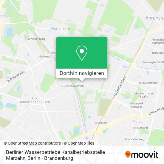Berliner Wasserbetriebe Kanalbetriebsstelle Marzahn Karte