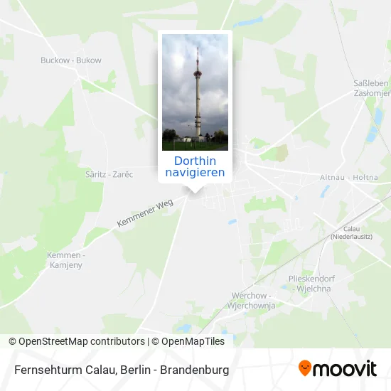 Fernsehturm Calau Karte