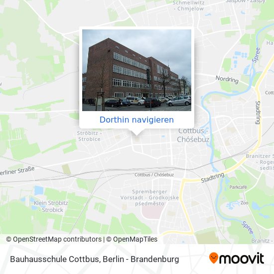 Bauhausschule Cottbus Karte