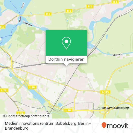 Medieninnovationszentrum Babelsberg Karte