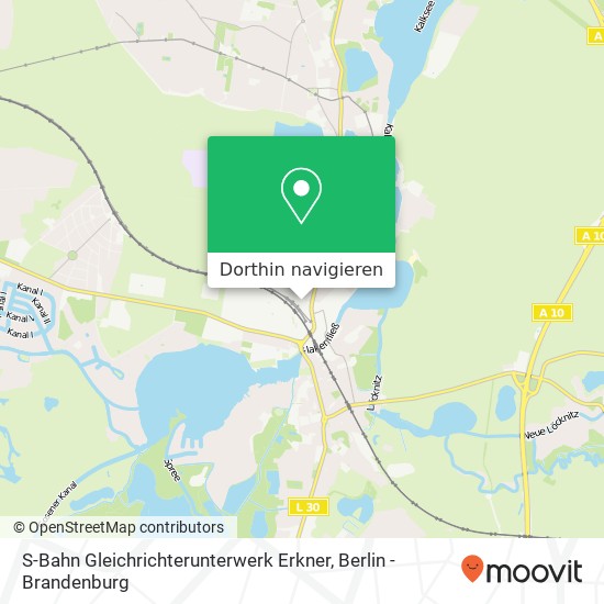 S-Bahn Gleichrichterunterwerk Erkner Karte