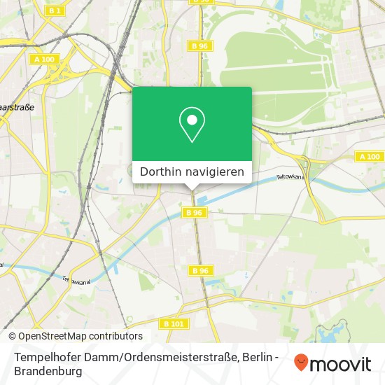 Tempelhofer Damm / Ordensmeisterstraße Karte