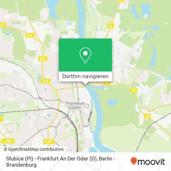 Słubice (Pl) - Frankfurt An Der Oder (D) Karte