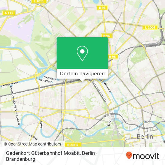 Gedenkort Güterbahnhof Moabit Karte