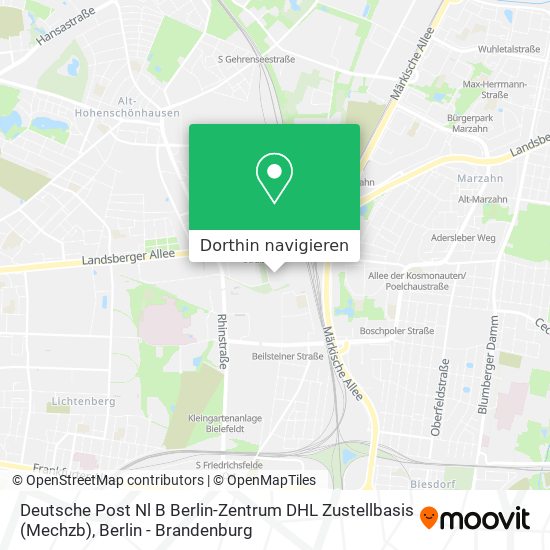 Deutsche Post Nl B Berlin-Zentrum DHL Zustellbasis (Mechzb) Karte