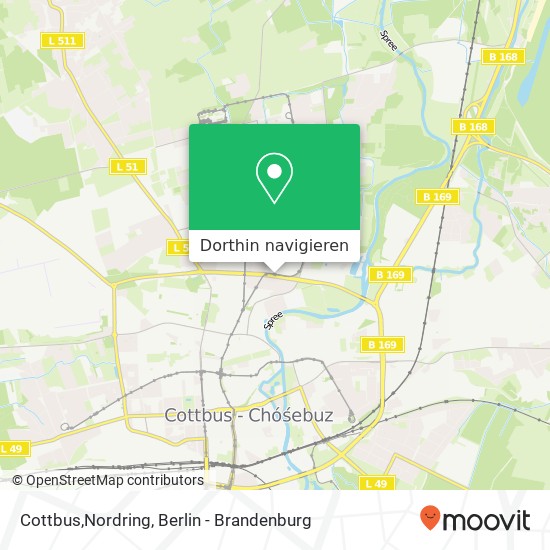 Cottbus,Nordring Karte