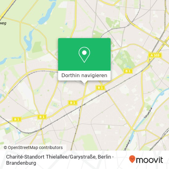 Charité-Standort Thielallee / Garystraße Karte