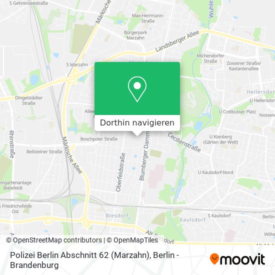 Polizei Berlin Abschnitt 62 (Marzahn) Karte