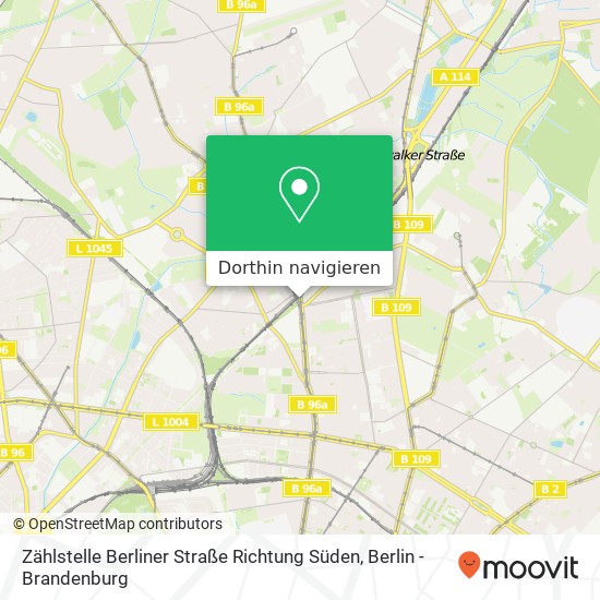 Zählstelle Berliner Straße Richtung Süden Karte