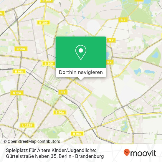 Spielplatz Für Ältere Kinder / Jugendliche: Gürtelstraße Neben 35 Karte