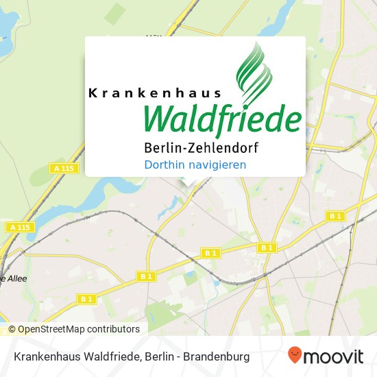 Krankenhaus Waldfriede Karte