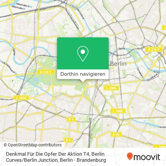 Denkmal Für Die Opfer Der Aktion T4, Berlin Curves / Berlin Junction Karte