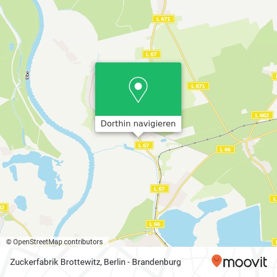 Zuckerfabrik Brottewitz Karte