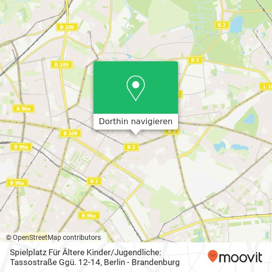 Spielplatz Für Ältere Kinder / Jugendliche: Tassostraße Ggü. 12-14 Karte