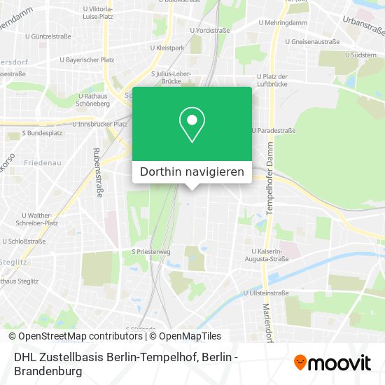 DHL Zustellbasis Berlin-Tempelhof Karte