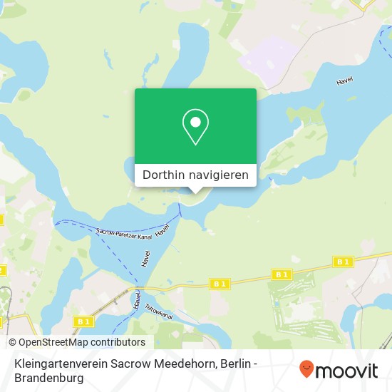 Kleingartenverein Sacrow Meedehorn Karte