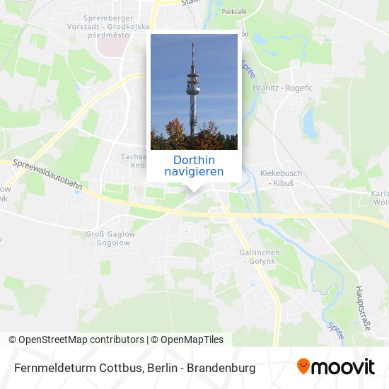 Fernmeldeturm Cottbus Karte