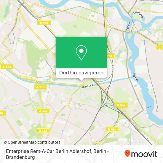 Enterprise Rent-A-Car Berlin Adlershof Karte