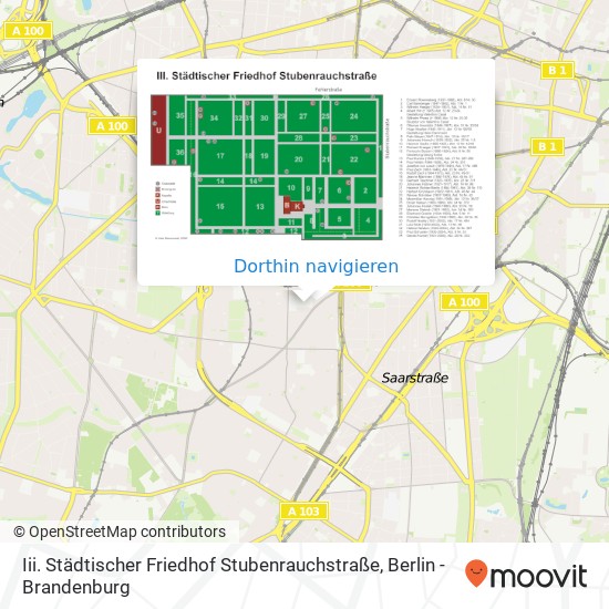 Iii. Städtischer Friedhof Stubenrauchstraße Karte
