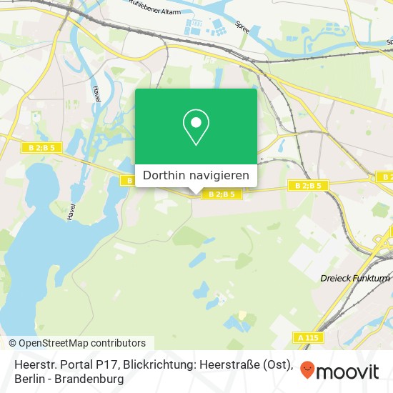 Heerstr. Portal P17, Blickrichtung: Heerstraße (Ost) Karte