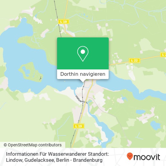 Informationen Für Wasserwanderer Standort: Lindow, Gudelacksee Karte