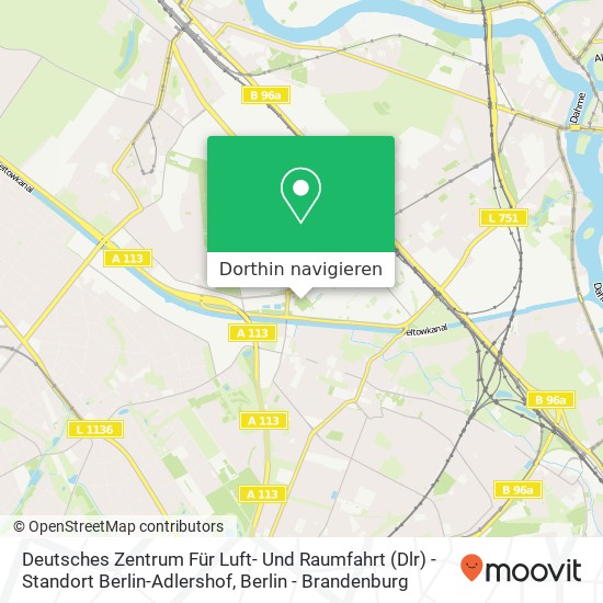 Deutsches Zentrum Für Luft- Und Raumfahrt (Dlr) - Standort Berlin-Adlershof Karte