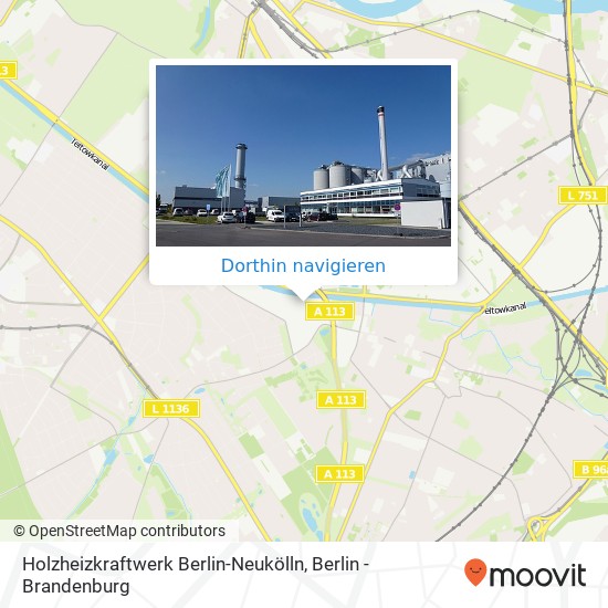 Holzheizkraftwerk Berlin-Neukölln Karte
