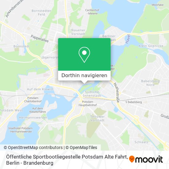 Öffentliche Sportbootliegestelle Potsdam Alte Fahrt Karte