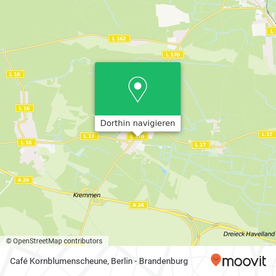 Café Kornblumenscheune Karte