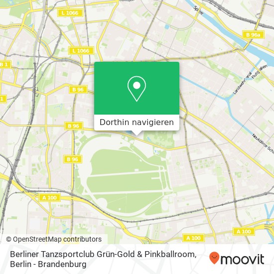Berliner Tanzsportclub Grün-Gold & Pinkballroom Karte