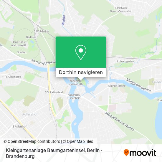 Kleingartenanlage Baumgarteninsel Karte