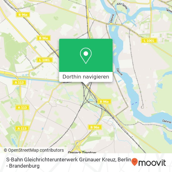 S-Bahn Gleichrichterunterwerk Grünauer Kreuz Karte
