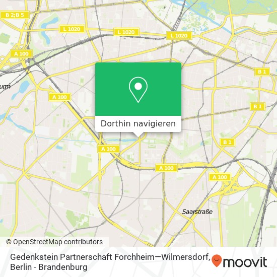 Gedenkstein Partnerschaft Forchheim—Wilmersdorf Karte