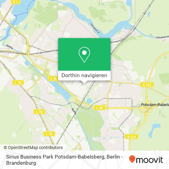 Sirius Business Park Potsdam-Babelsberg Karte