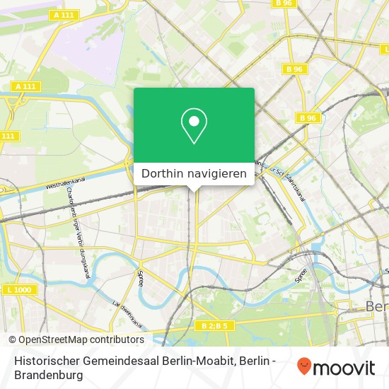 Historischer Gemeindesaal Berlin-Moabit Karte