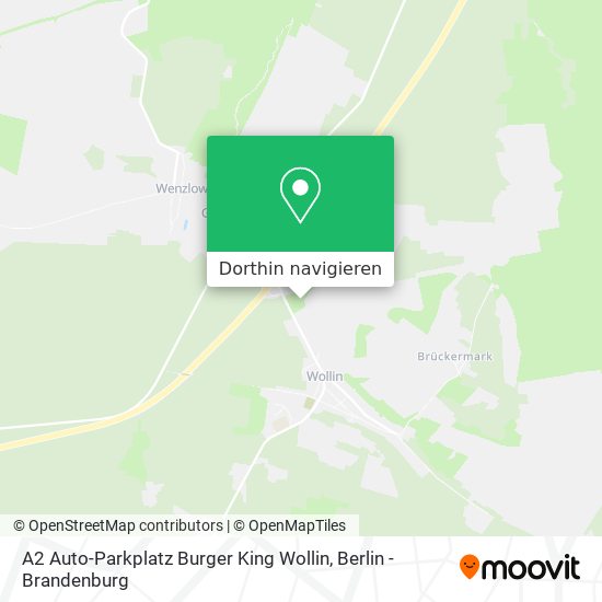 A2 Auto-Parkplatz Burger King Wollin Karte