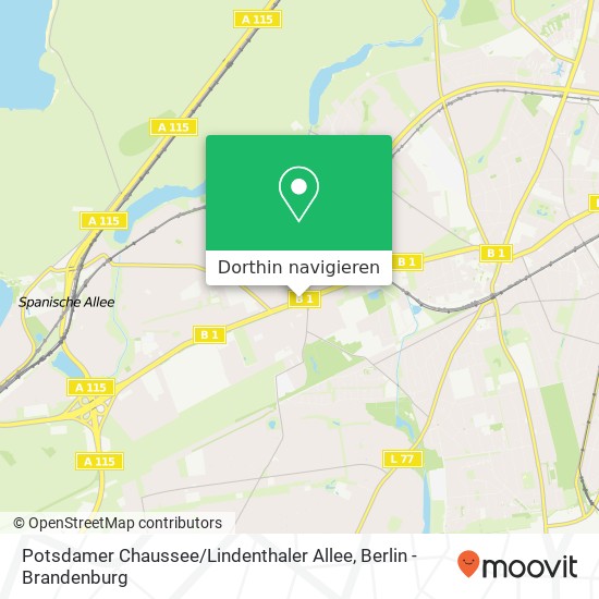 Potsdamer Chaussee / Lindenthaler Allee Karte