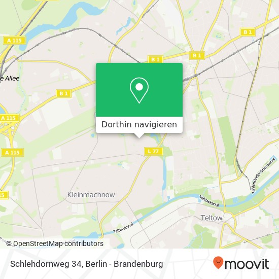 Schlehdornweg 34, 14532 Kleinmachnow Karte